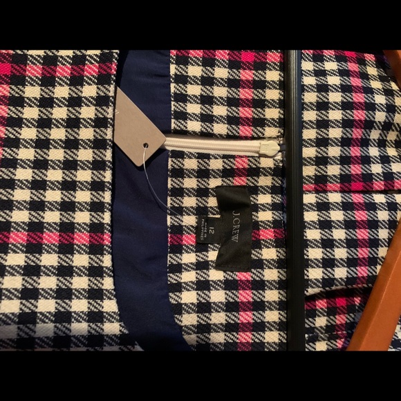 J Crew Size 12 Scoopneck Flare Dress in Herringbone Twill Item AR721 - Picture 5 of 6